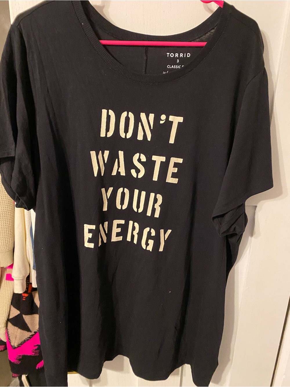 torrid Black Graphic Tee with White Text
